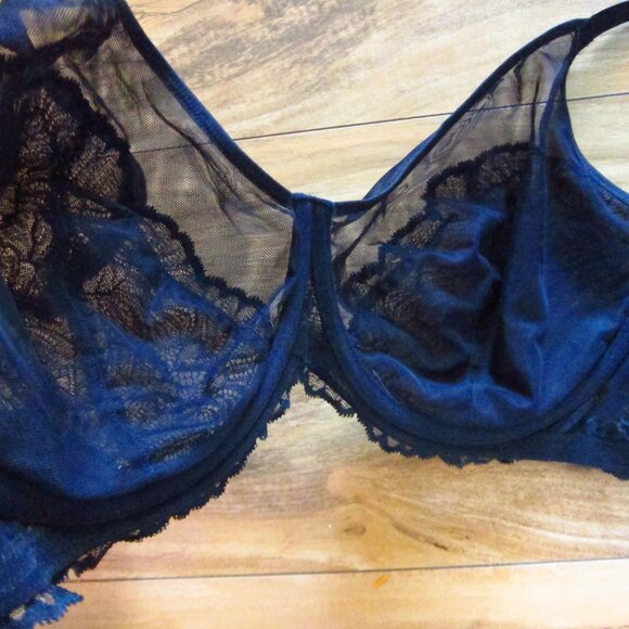 HSIA Black Sheer Unlined Lace Full Coverage Underwire Bra size 42DD - Picture 6 of 7